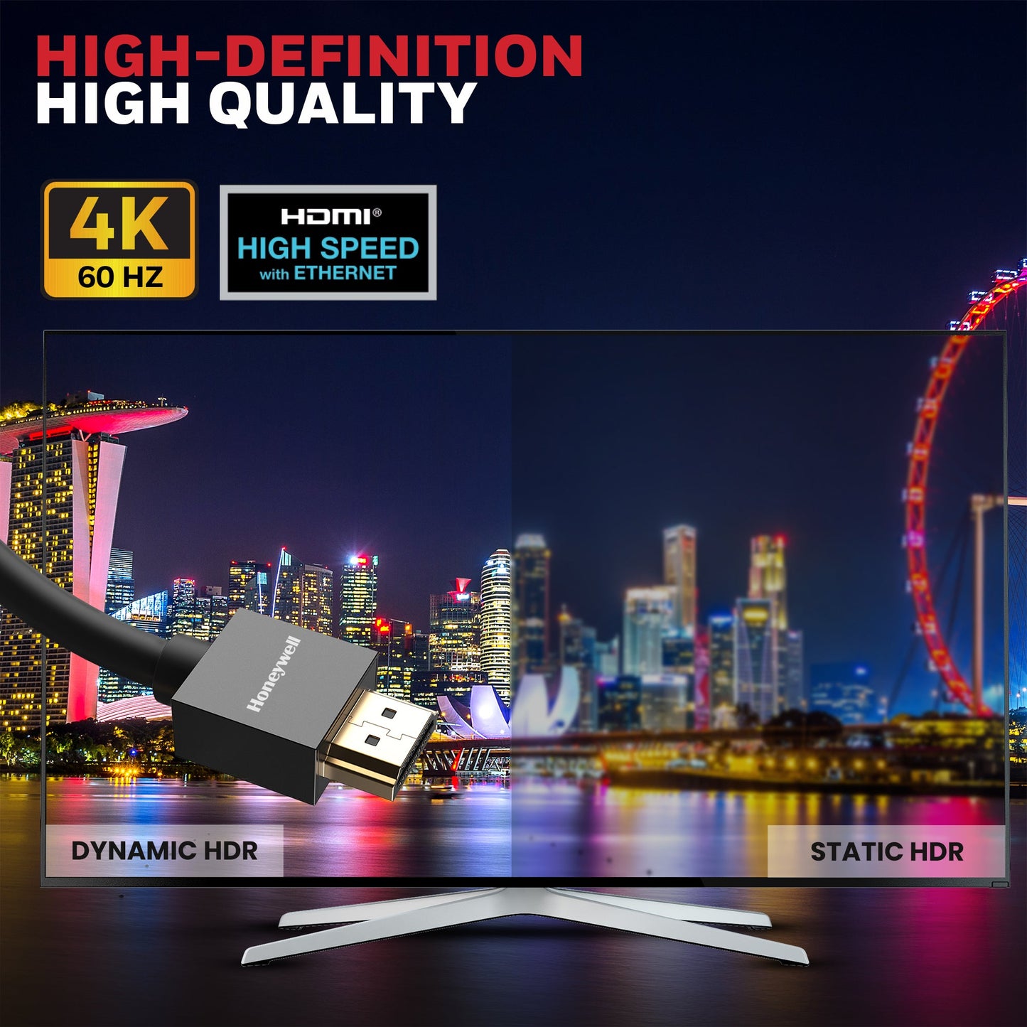 HDMI 1 Mtr with Ethernet - 2.0 Compliant Slim