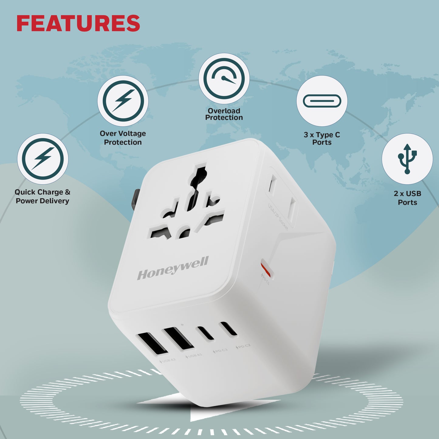 World Travel Adapter - 70W