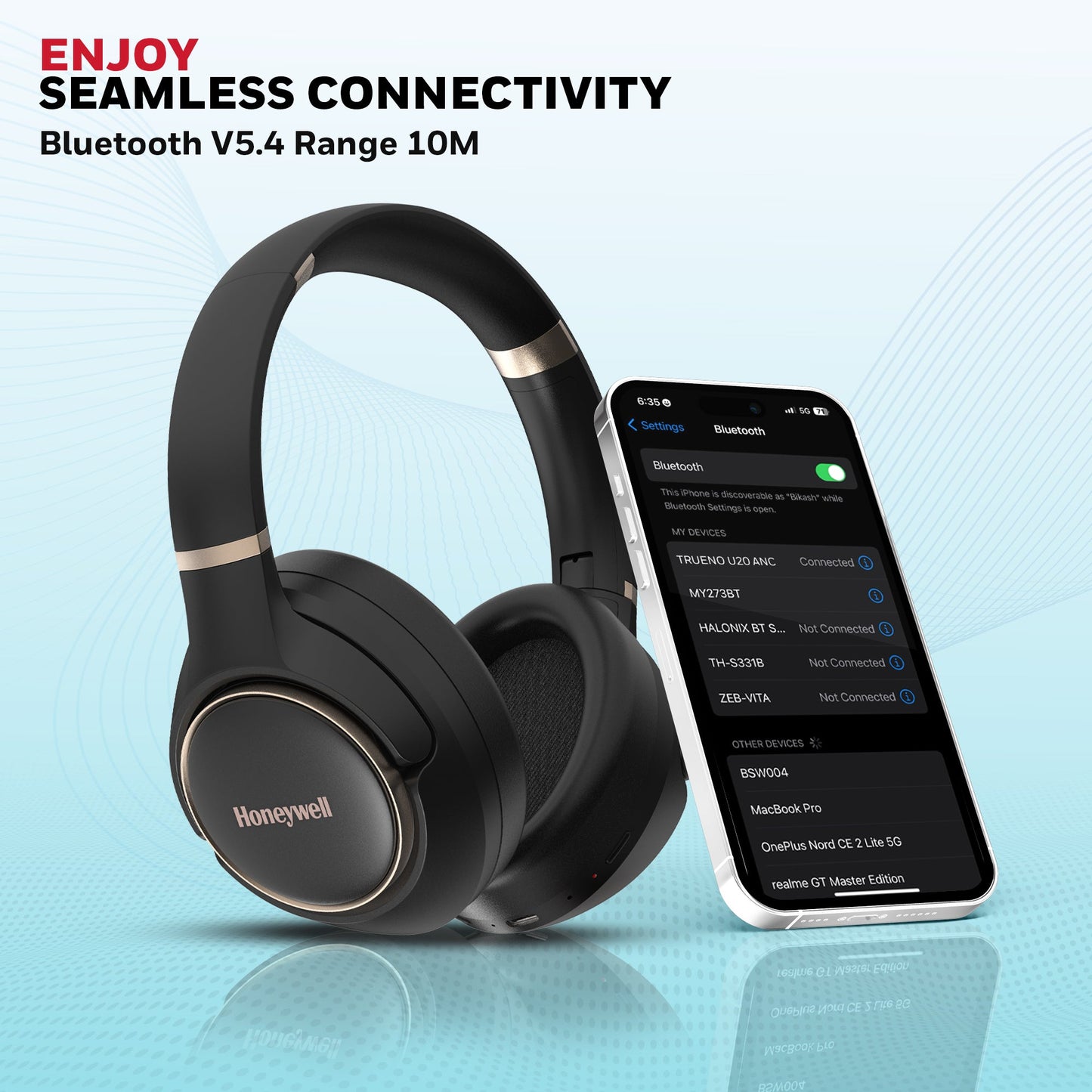 Trueno U20 Bluetooth Headphone-Black