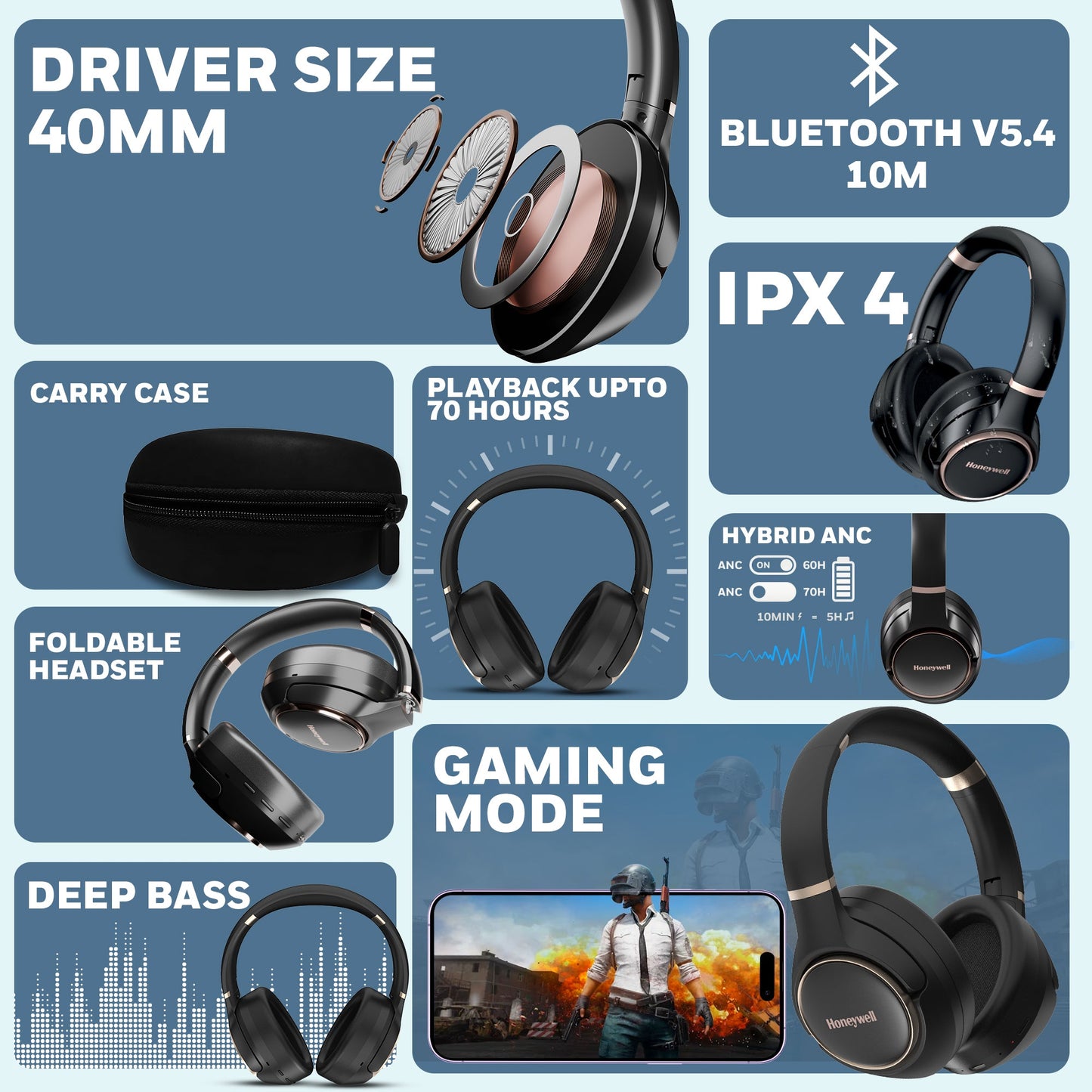 Trueno U20 Bluetooth Headphone-Black