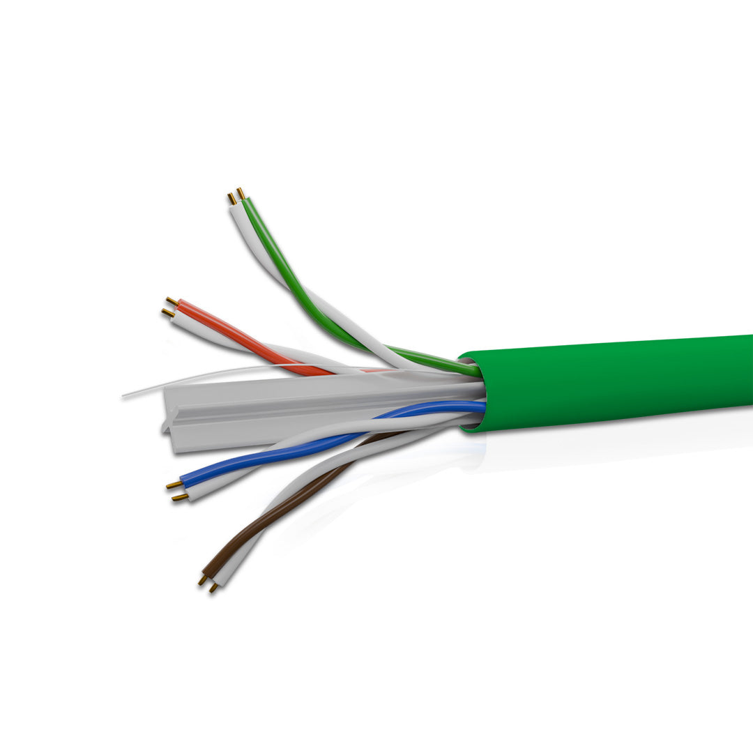 Cat 6 UTP 4P Solid Cable 23AWG LSZH CM Green 305 Mtrs