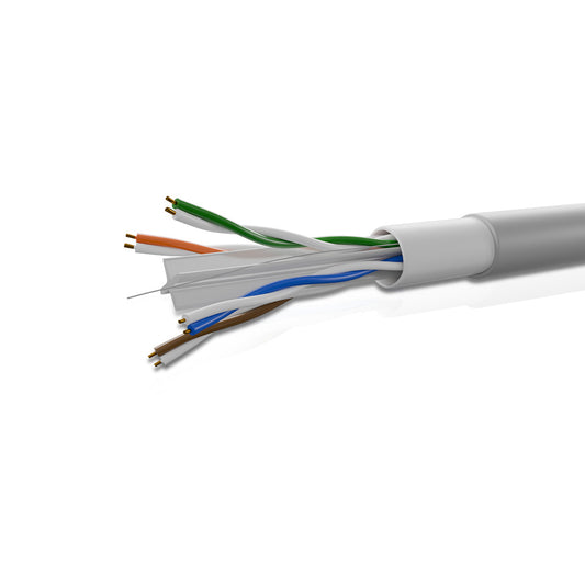Cat 6A FTP 4 Pair Solid Cable True 23 AWG FRPVC Grey 305 Mtrs