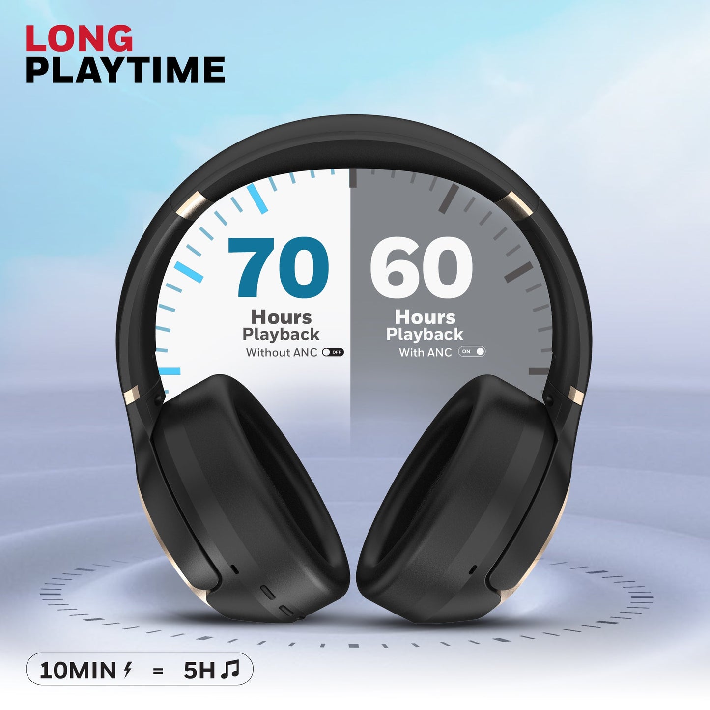 Trueno U20 Bluetooth Headphone-Black