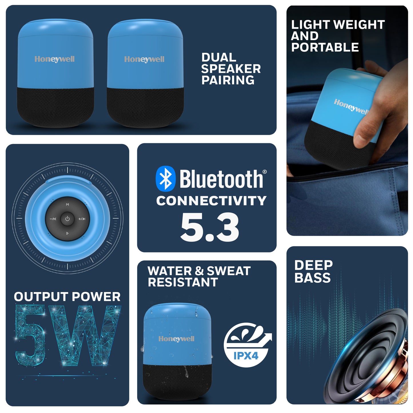 Moxie V200 Bluetooth Speaker - Blue