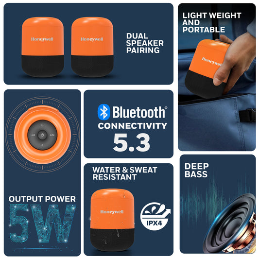 Moxie V200 Bluetooth Speaker - Orange