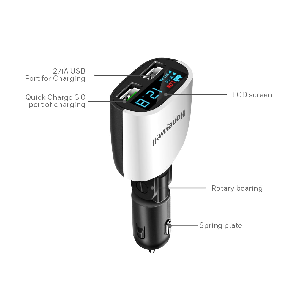 Micro CLA LED Charger w/o cable QC 3.0 + 2.4 Amp 2 x USB