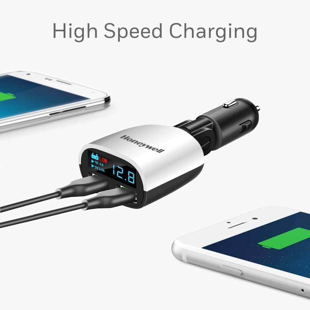 Micro CLA LED Charger w/o cable QC 3.0 + 2.4 Amp 2 x USB