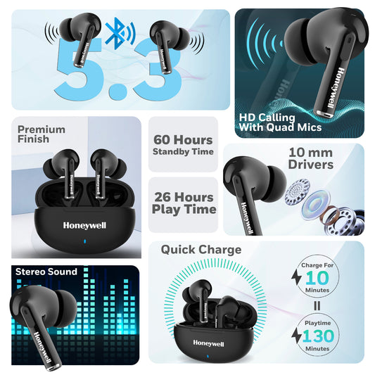 Moxie V1200 Truly Wireless Earbuds-Black