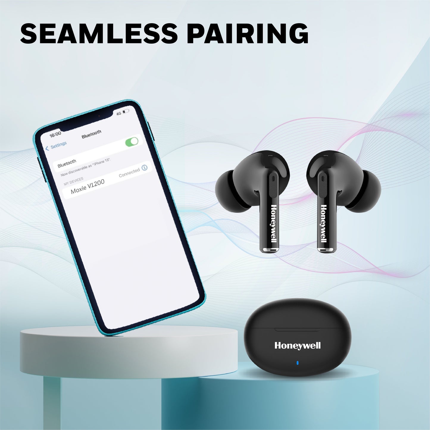 Moxie V1200 Truly Wireless Earbuds-Black