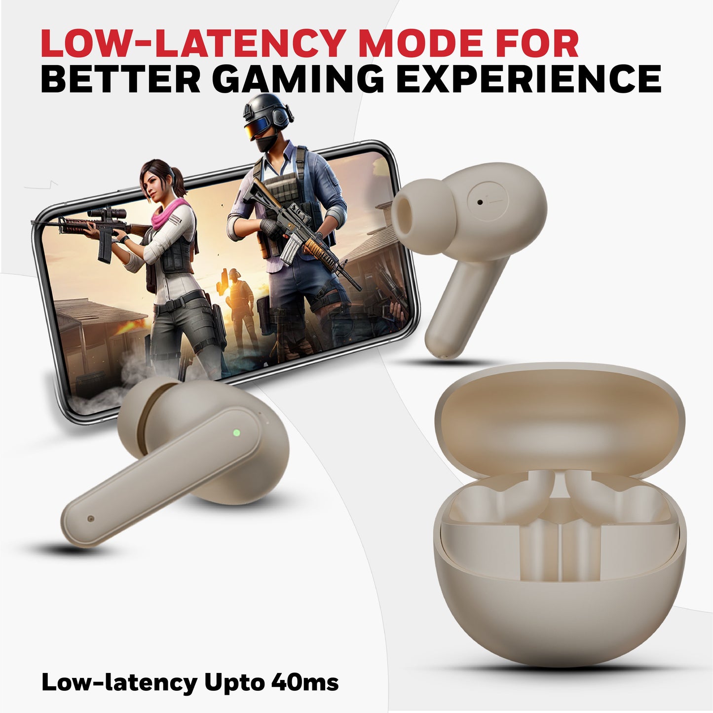 Moxie V1400 Truly Wireless Earbuds-Camel