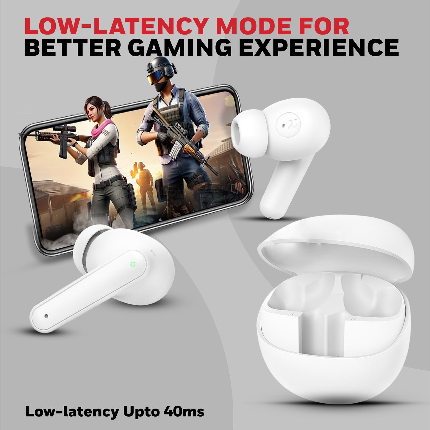 Moxie V1400 Truly Wireless Earbuds-White