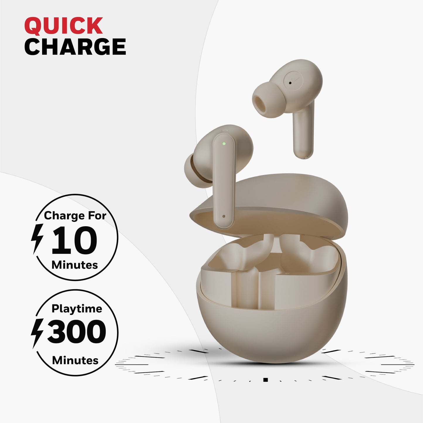 Moxie V1400 Truly Wireless Earbuds-Camel