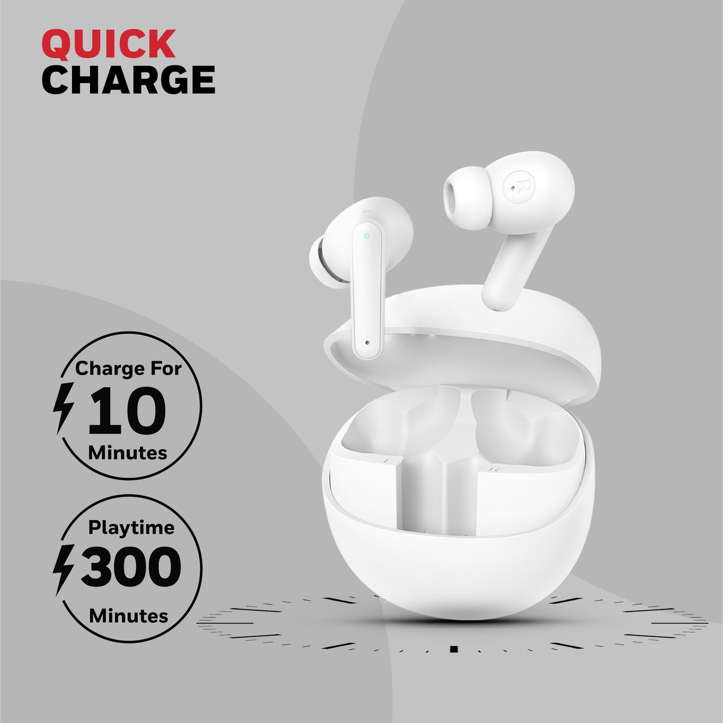 Moxie V1400 Truly Wireless Earbuds-White