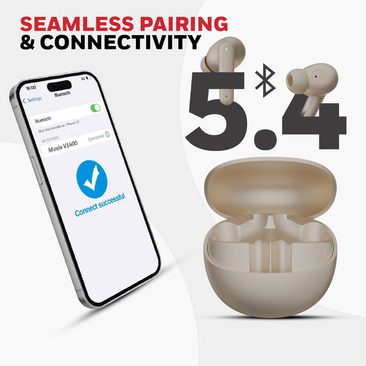 Moxie V1400 Truly Wireless Earbuds-Camel
