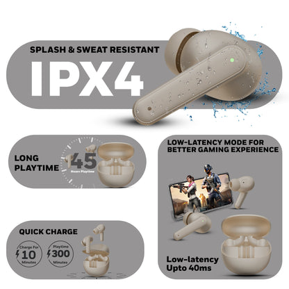 Moxie V1400 Truly Wireless Earbuds-Camel