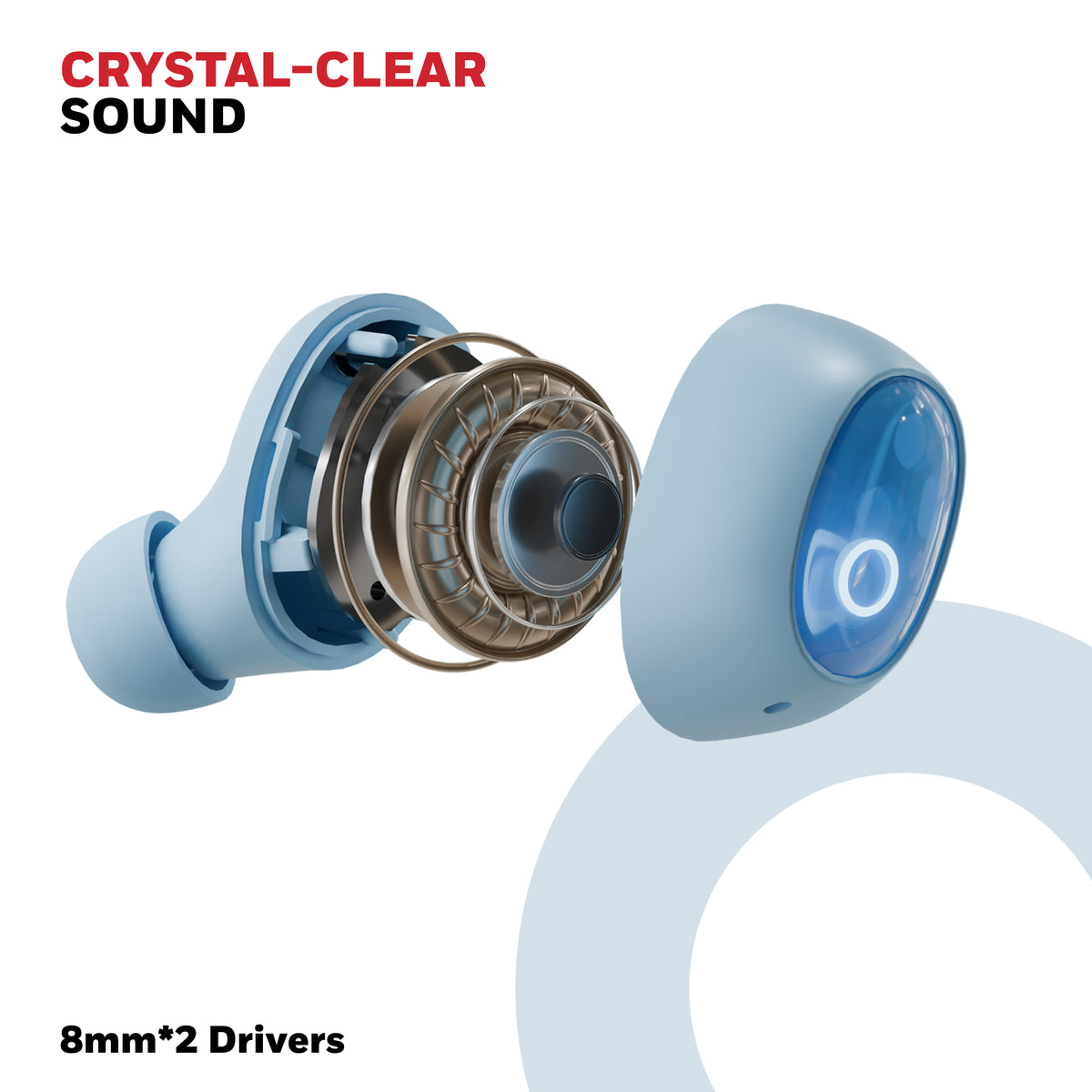 Moxie V1500 Truly wireless ENC earbuds – Blue