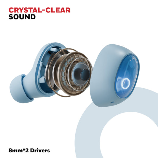Moxie V1500 Truly wireless ENC earbuds – Blue