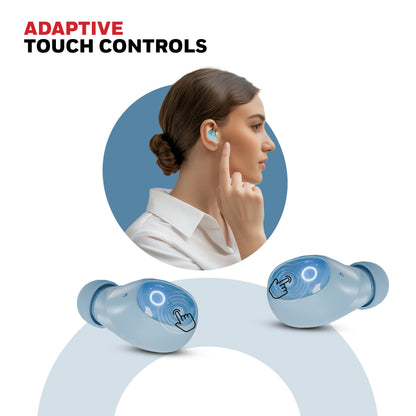 Moxie V1500 Truly wireless ENC earbuds – Blue