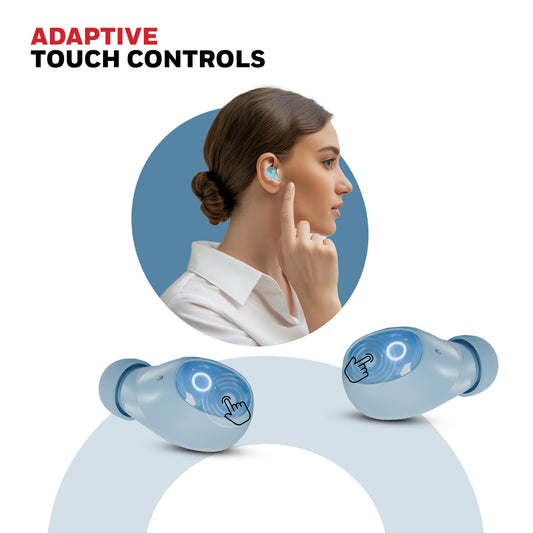 Moxie V1500 Truly wireless ENC earbuds – Blue