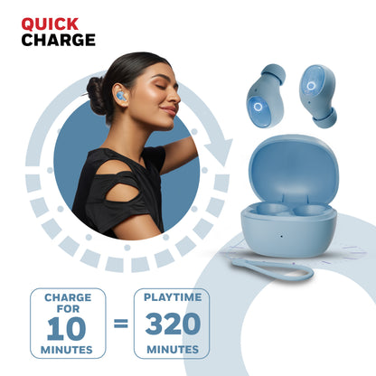 Moxie V1500 Truly wireless ENC earbuds – Blue