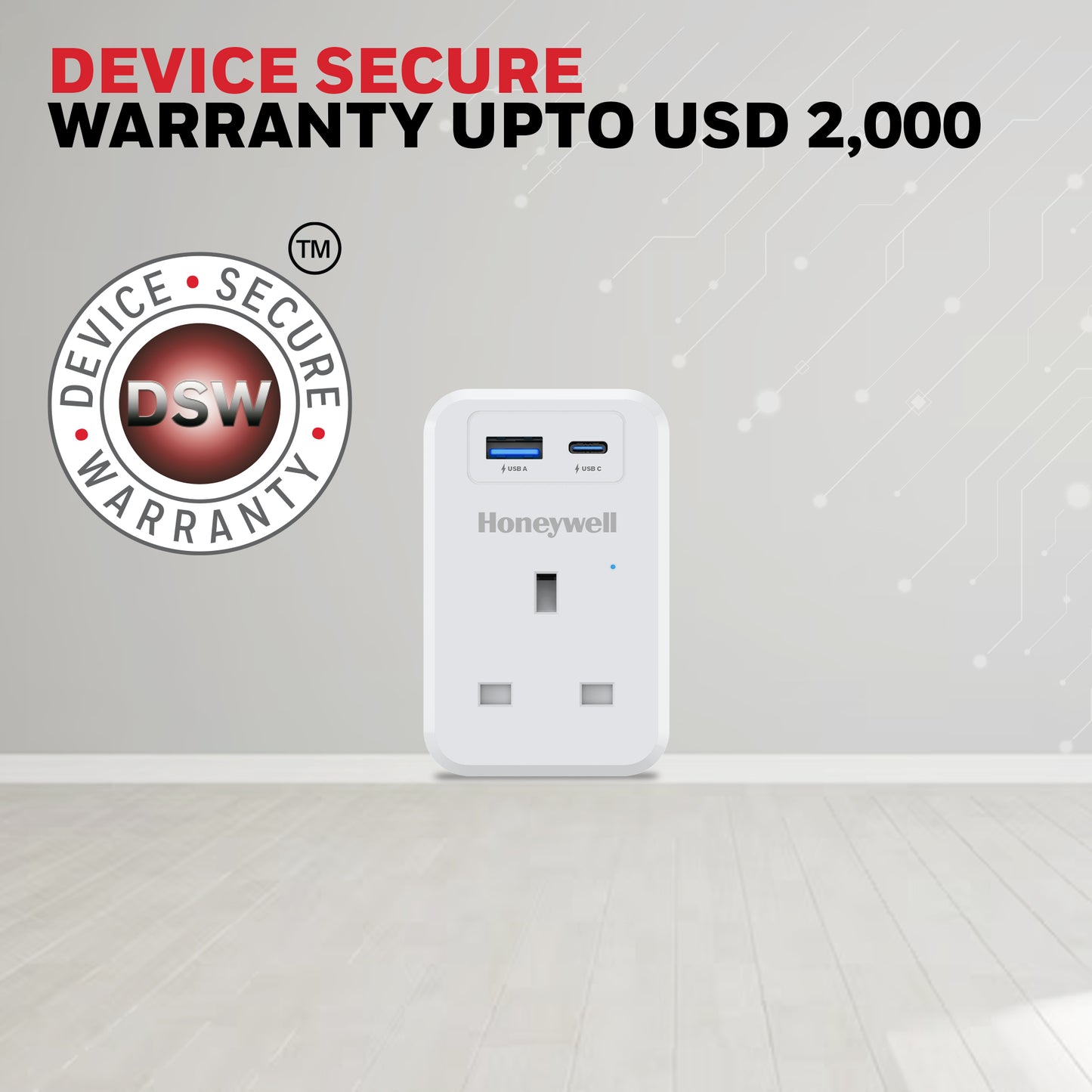 1 Outlet Surge Cube with 1xType C with PD & 1xUSB - White