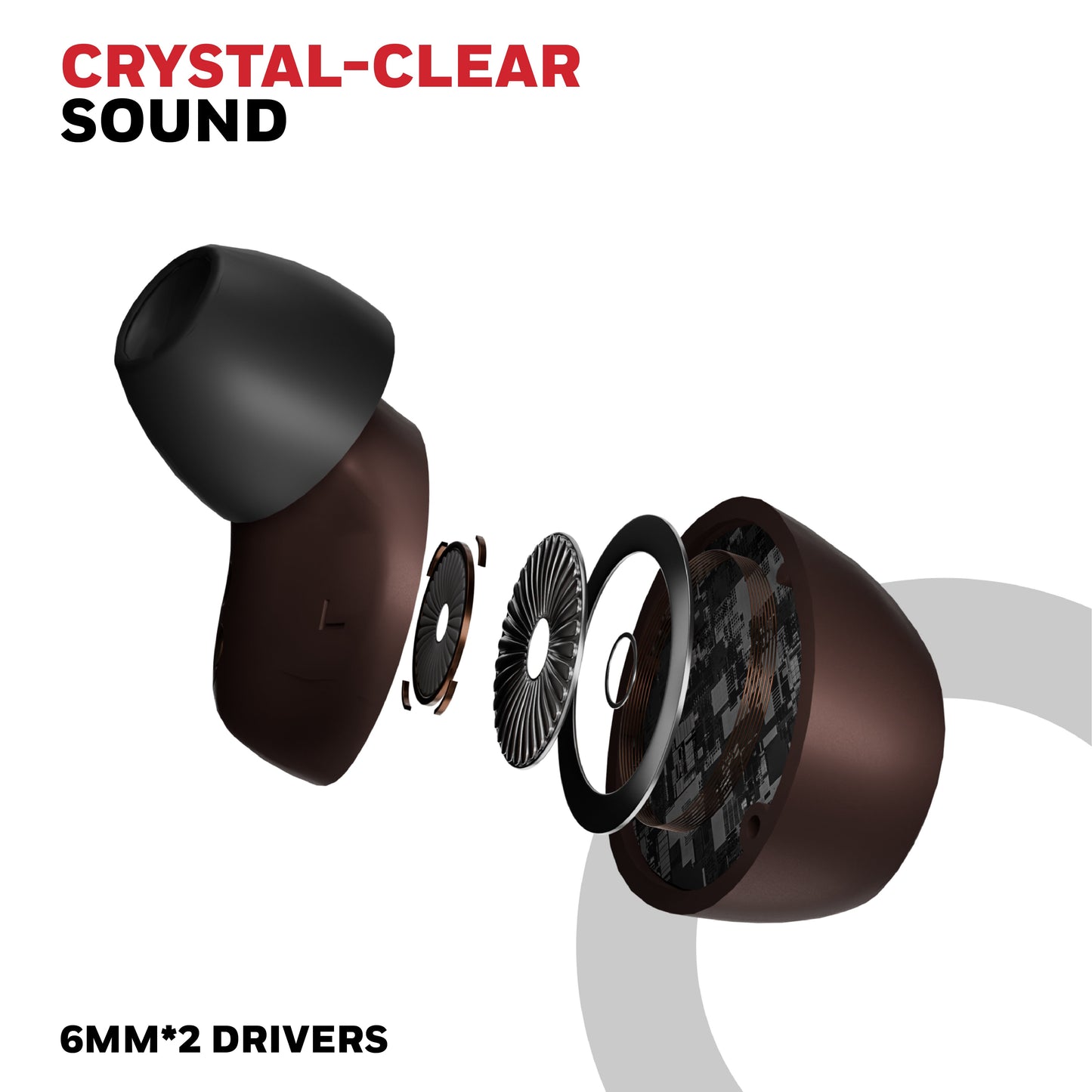 Suono P2200 Truly Wireless Earbuds-Brown