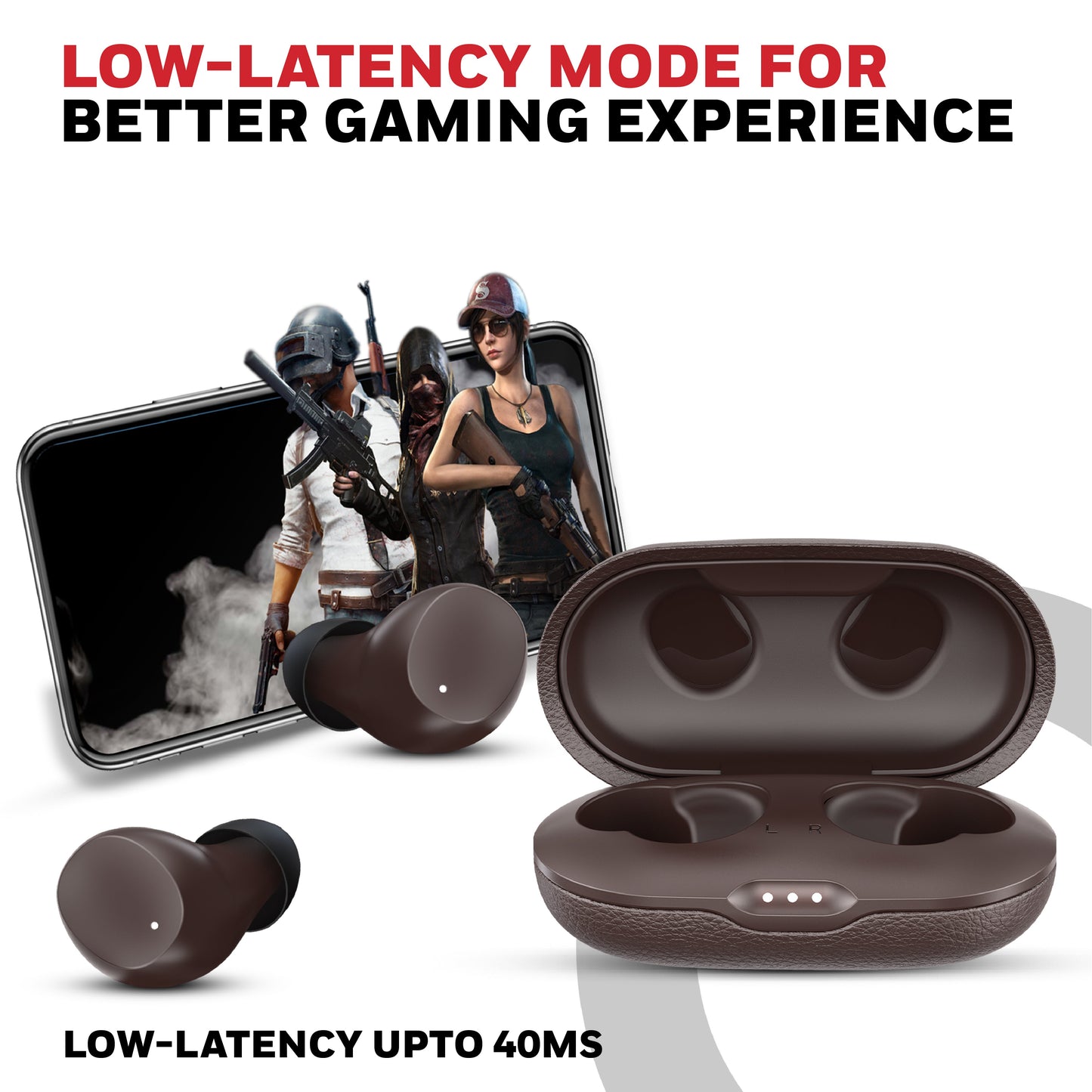 Suono P2200 Truly Wireless Earbuds-Brown