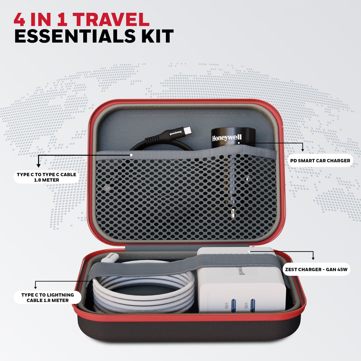 Travel Essential Kit - 4 in 1 Charging Kit