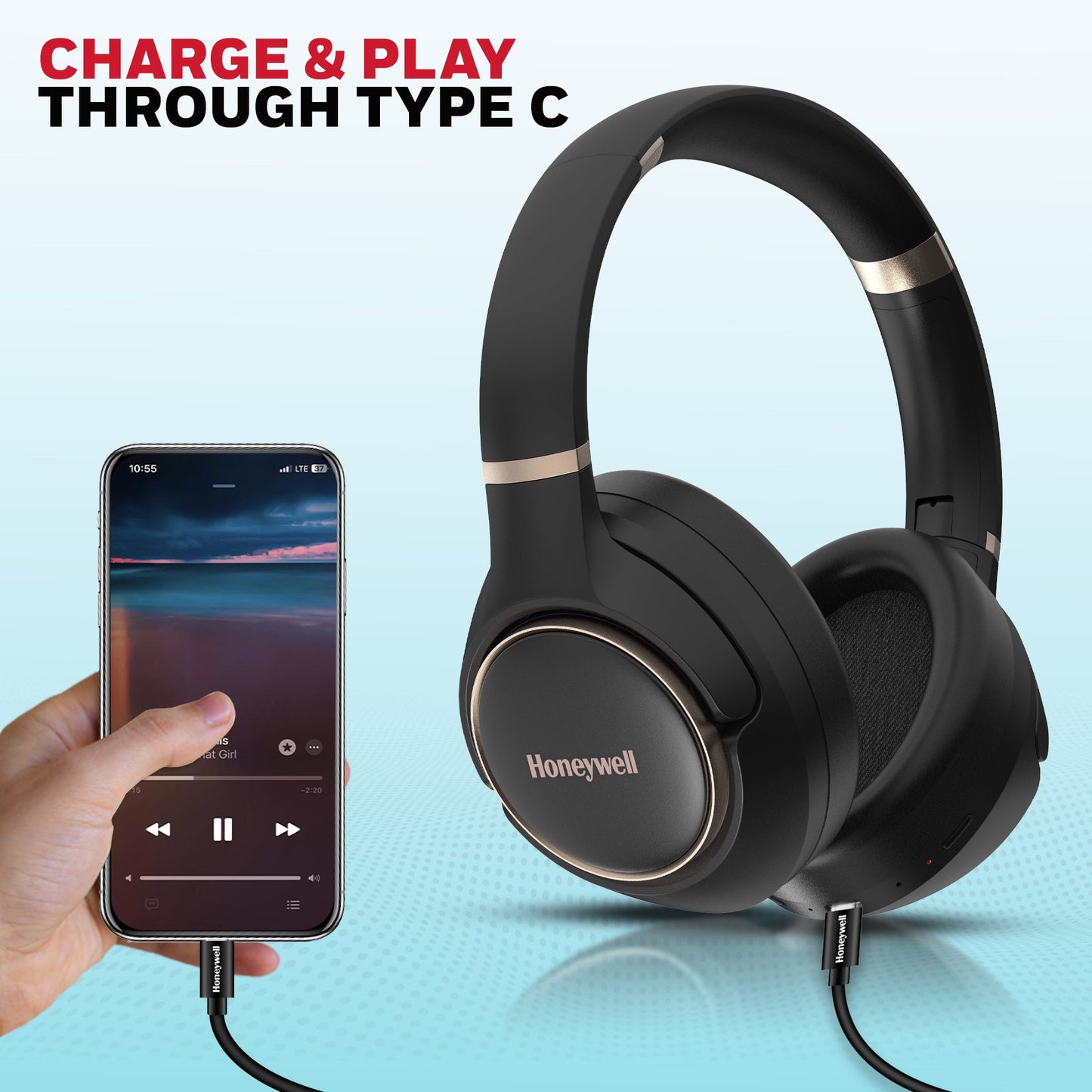 Trueno U20 Bluetooth Headphone-Black