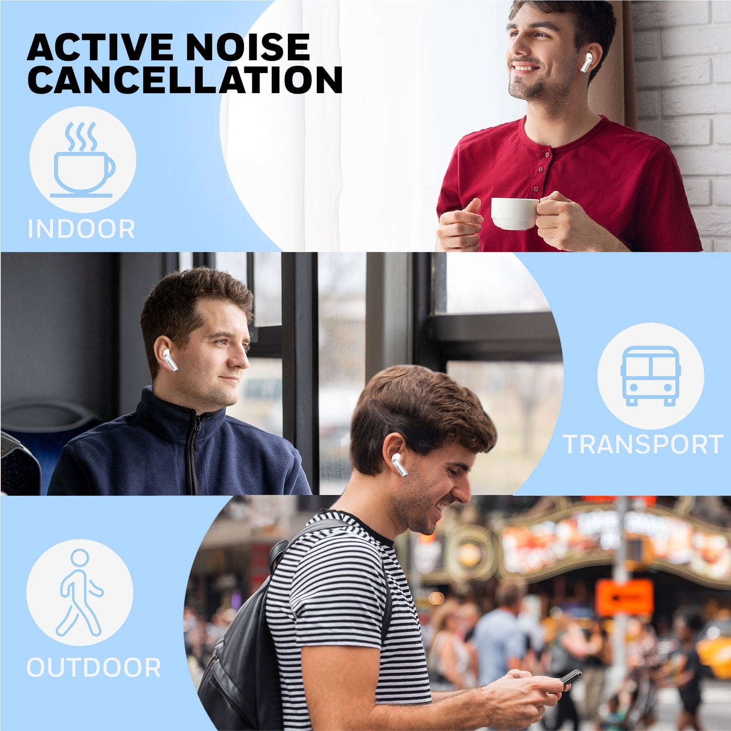 Trueno U5100 Truly Wireless ANC Earbuds-White