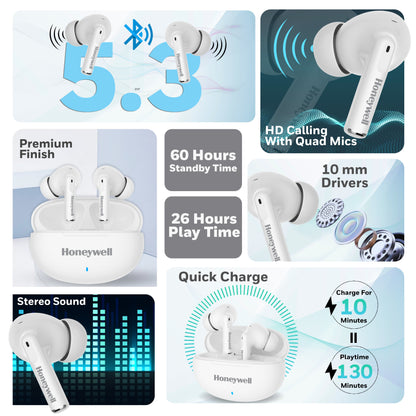 Moxie V1200 Truly Wireless Earbuds-White