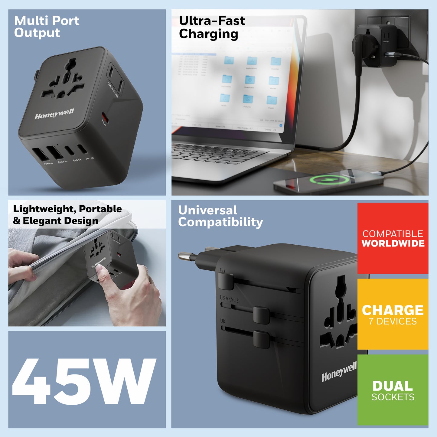 World Travel Adapter - 45W