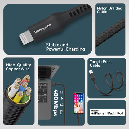 USB to Lightning Cable 1.2 Meter - Black