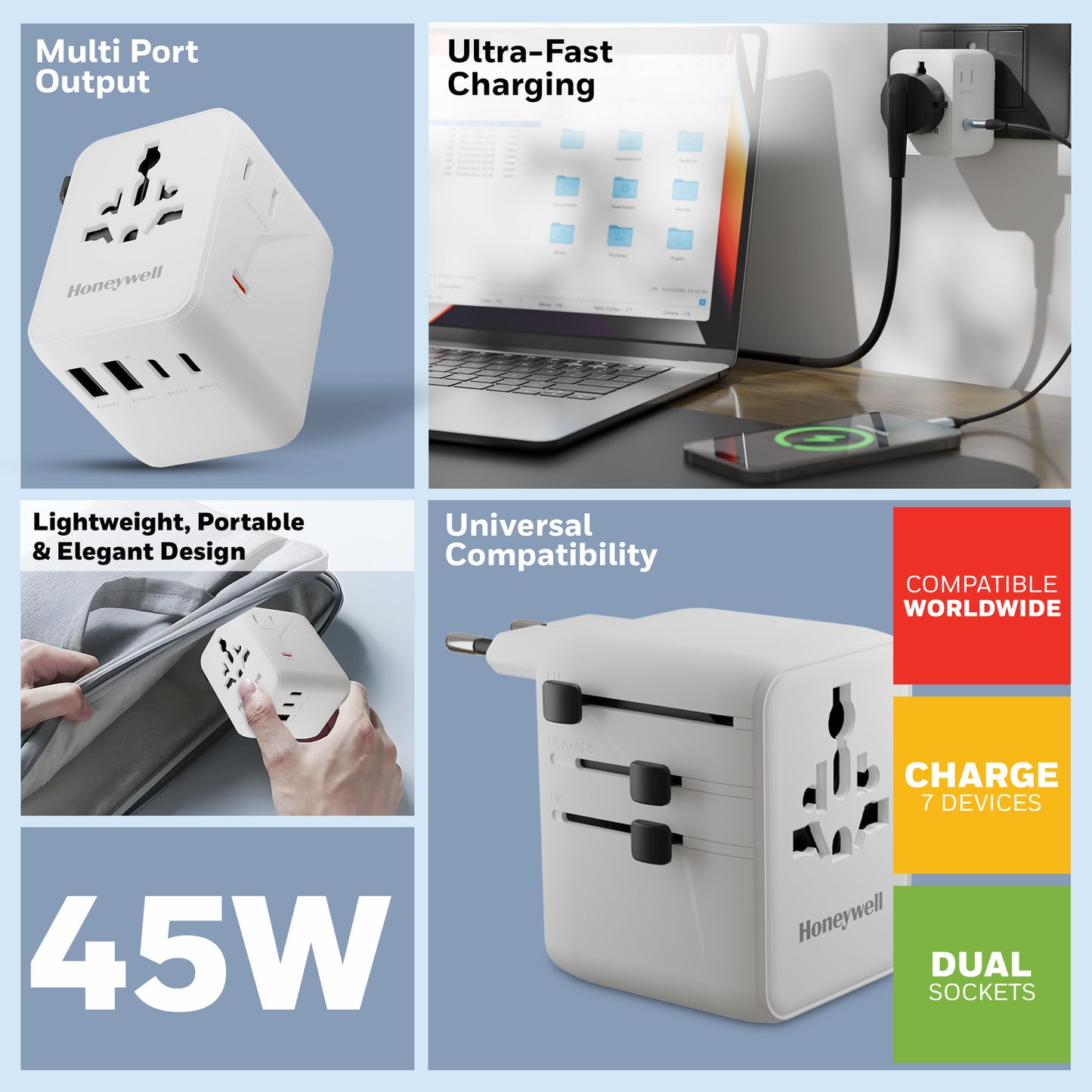World Travel Adapter - 45W