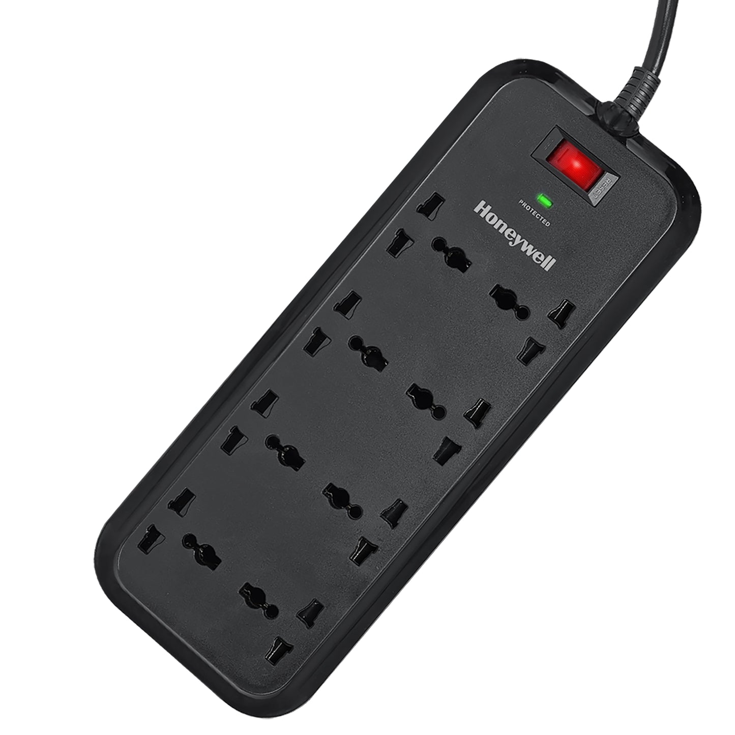 8 out Surge Protector with Master Switch - Black