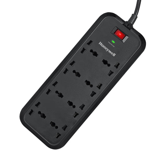 8 out Surge Protector with Master Switch - Black