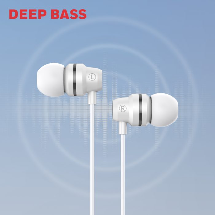 Suono P60 Wired Earphones-White - Image 3