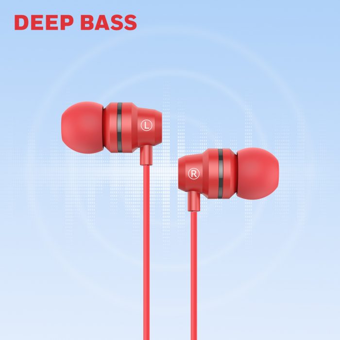 Suono P60 Wired Earphones-Red - Image 3