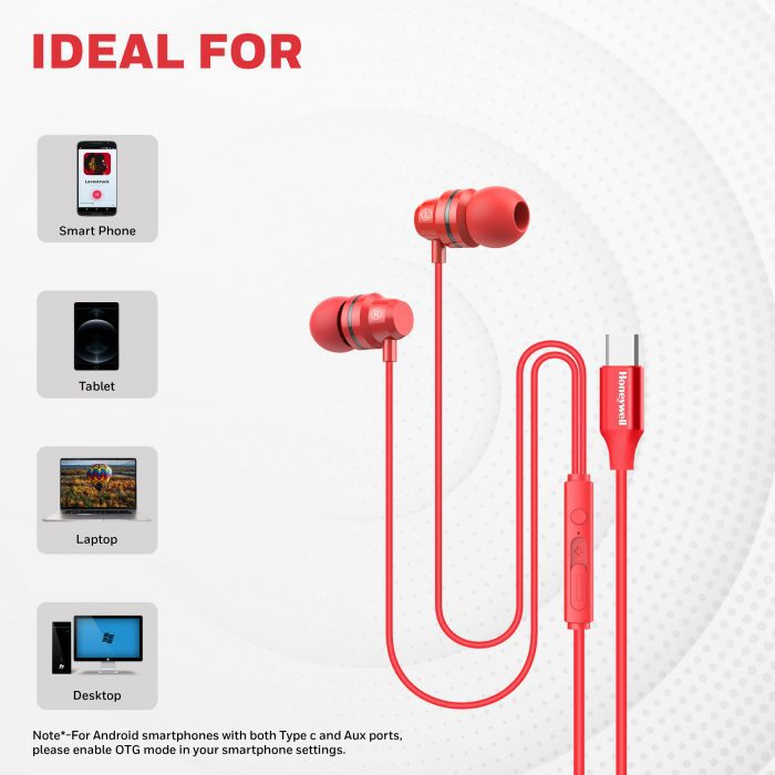 Suono P60 Wired Earphones-Red - Image 7