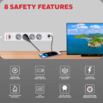 Honeywell 4 Out Surge Protector, 1.8 Meter Length, White - Image 3