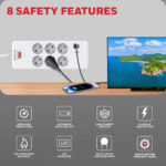 Honeywell 6 Out Surge Protector, 1.8 Meter Length, White - Image 3