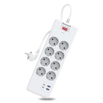 Honeywell 8 Out Surge Protector, 1.8 Meter Length, White