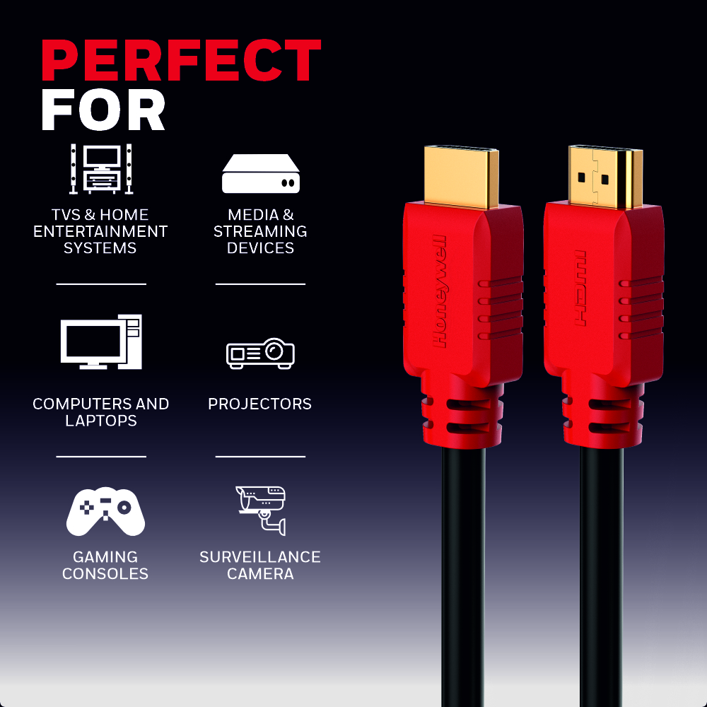 Honeywell High-Speed HDMI v1.4 Cable with Ethernet- 3 Meters