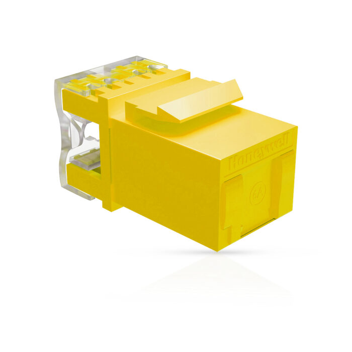 Cat6A UTP Keystone Jack Shuttered YELLOW - Image 1