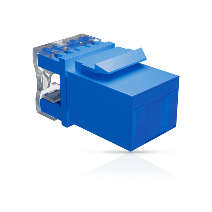 Cat6A UTP Keystone Jack Shuttered BLUE - Image 1