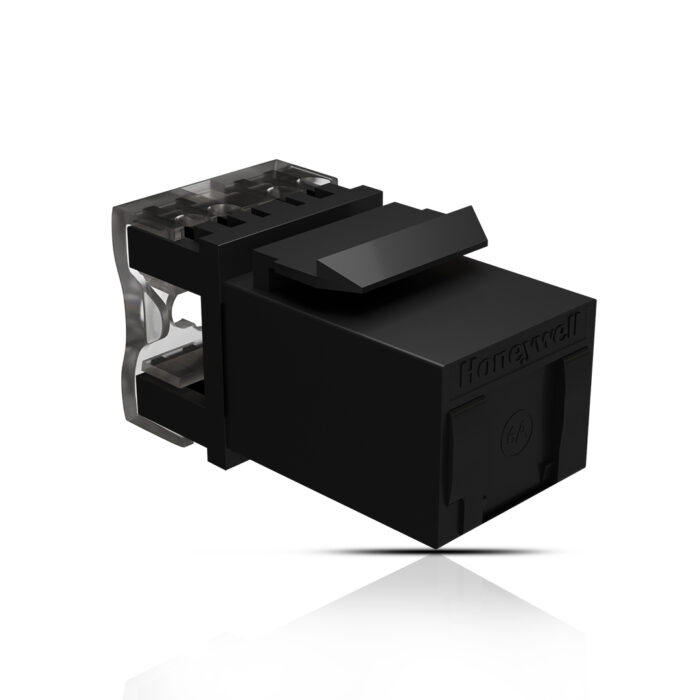 Cat6A UTP Keystone Jack Shuttered BLACK - Image 1