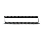 Slim Patch Panel, 0.5U, UTP Keystone, Unloaded, 24 Port