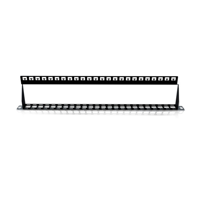 Slim Patch Panel, 0.5U, UTP Keystone, Unloaded, 24 Port - Image 1