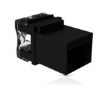 Cat6 UTP Keystone Jack Shuttered BLACK