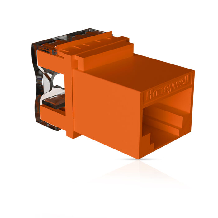 Cat6 UTP Keystone Jack Shuttered ORANGE - Image 1